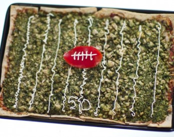 Football Field Flatbread for the Super Bowl