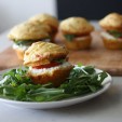 Caprese Corn Muffin Sandwiches