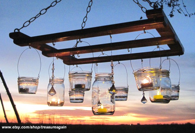 1 ball jar candle chandelier SN