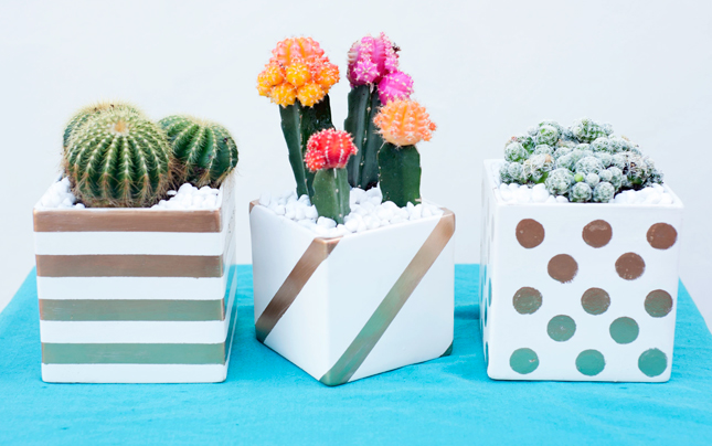 Gold Patterned Planters