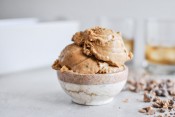 Burnt Caramel Bourbon Ice Cream with Milk Chocolate Toffee