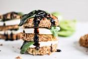 Oven Fried Green Tomato Caprese Stacks