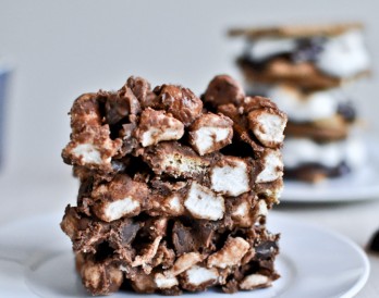 No Bake Peanut Butter S’mores Squares