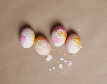 Watercolor Letter Easter Eggs DIY