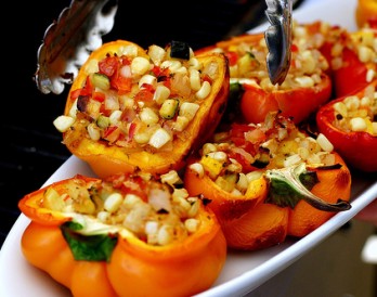 Smoke Roasted Stuffed Bell Peppers