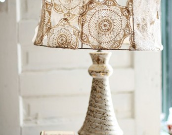 Doily Covered Lamp Shade Project