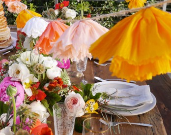 DIY Crepe Paper Pom Pom Garland