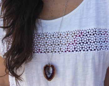 DIY Walnut Heart Necklace