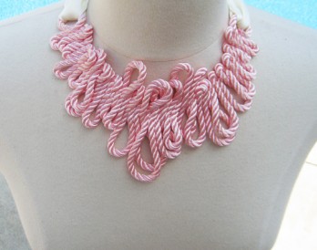 Rope and Ribbon Statement Necklace