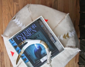 DIY Patterned Canvas Pouf
