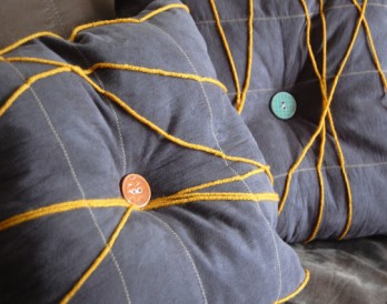 Yarn Embellished Throw Pillows