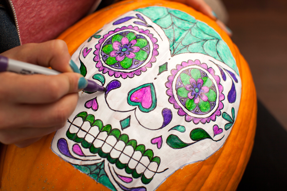 no carve sugar skull pumpkins brit co no carve sugar skull pumpkins brit co