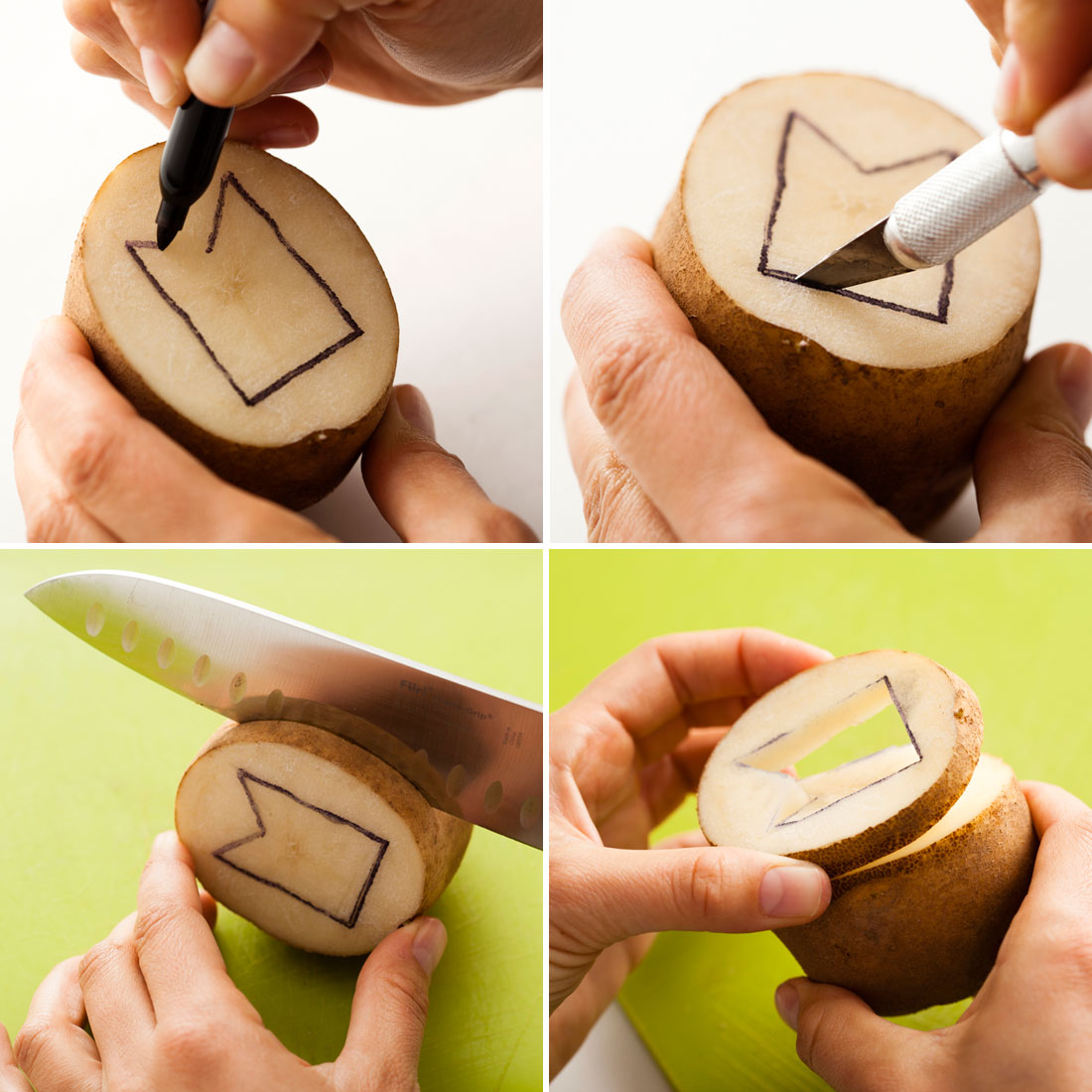 DIY Gift Wrap 101 Bringing Back the Potato Stamp Brit + Co