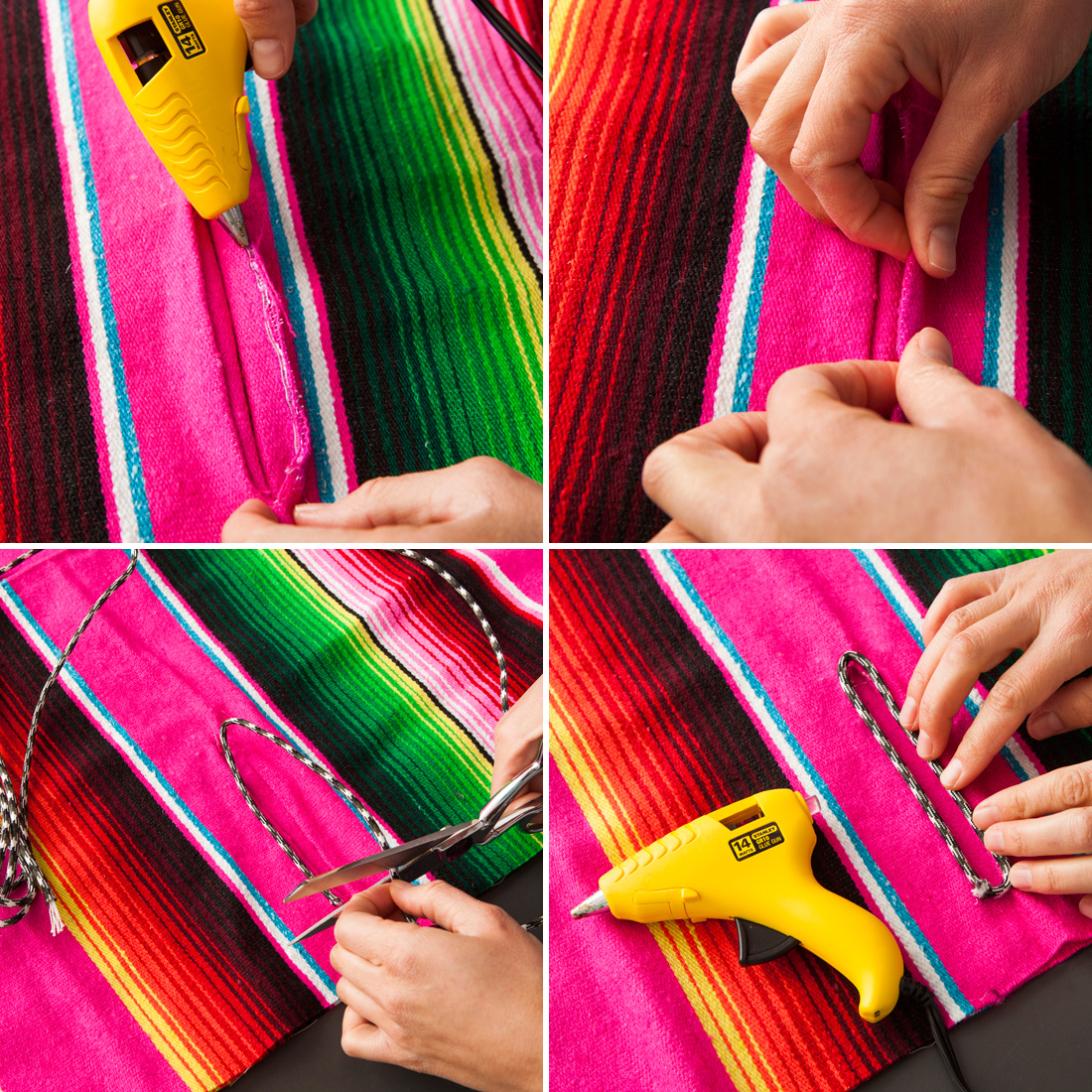 Turn a Colorful Blanket into a Chic NoSew Poncho Brit + Co